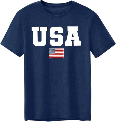 SUWATOIN USA 4th of July Shirts for Men American Flag Short Sleeve Patriotic Independence Day Tee Top in Saudi Arabia