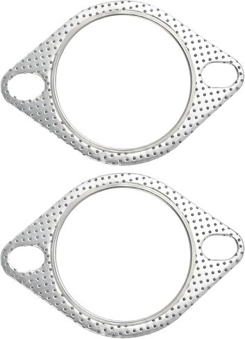 2 PCS Car Exhaust Pipe Interface Gasket, 2.5In Oval Durable Metal Vehicle Flange Gasket Replacements, Universal Standard Automotive Manifold Gasket Accessories for Trucks SUVs Cars (Silver) in Saudi Arabia