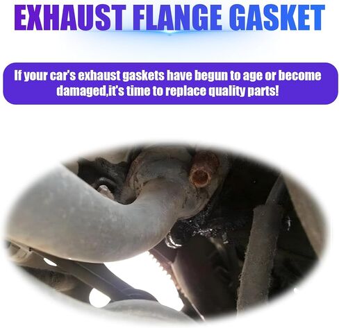 2 PCS Car Exhaust Pipe Interface Gasket, 2.5In Oval Durable Metal Vehicle Flange Gasket Replacements, Universal Standard Automotive Manifold Gasket Accessories for Trucks SUVs Cars (Silver) in Saudi Arabia