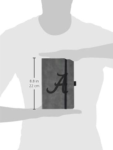Rico Industries NCAA Alabama Crimson Tide Gray Laser Engraved Small Notepad Jounral/Notepad 8.25" x 5.25"- Office Accessory in Saudi Arabia