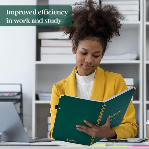 مخطط أكاديمي 2024-2025، يوليو 2024- يونيو 2025، 8.5 بوصة × 11 بوصة، مخطط يومي أسبوعي وشهري مع علامات تبويب شهرية، مخطط مدرسي للطلاب/المعلم، حلزوني، كبير - أخضر داكن in Kuwait