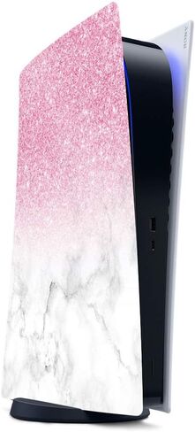 MightySkins Glossy Glitter Gaming Skin for PS5 / Playstation 5 - Marble Glitz | Durable High-Gloss Glitter Finish | Easy to Apply and Change Style | Made in The USA in Saudi Arabia