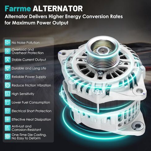 Farrme 11538 مولد السيارة 12 فولت 150 أمبير، بكرة 7 أخدود مناسبة لباثفايندر V6 3.5L، لباثفايندر L4 2.5L، لمورانو V6 3.5L، Qx60 V6، Jx35 V6 3.5L مولدات بديلة للسيارات 231003JA1A in Saudi Arabia