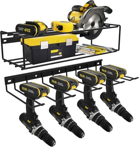 Handheld Power Tools Drill Holder Wall Mount,Power Tool Organizer,Garage Storage Tool Holder Wall Mount,Cordless Drill Tool Organizer.17.5 Inch Black in Saudi Arabia