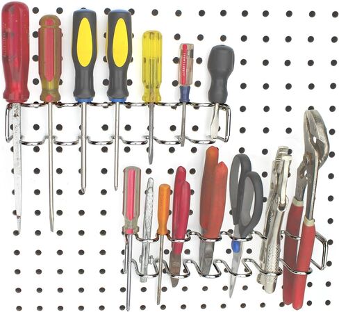 Pegboard Tool Organizer, 1-Pack - Screwdriver Holder and/or Pliers Rack Accessory - Hooks to Any Peg Board - Pegboard Organization Accessory for Workbench, Garage, Tool Shed, Craft Room in Saudi Arabia