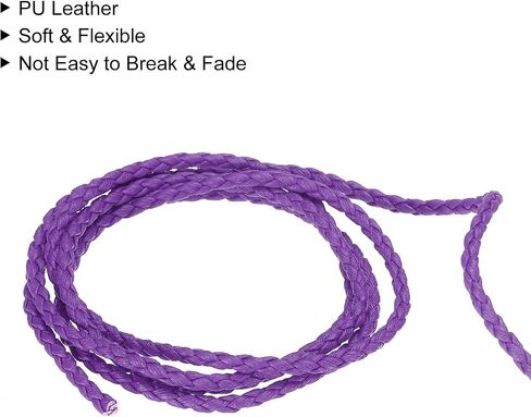 uxcell Leather Cord, 5.47 Yards 4mm Dia PU Braiding Thread String for Purse Handbag Shoelace DIY Crafts Bracelet Making, Black in Saudi Arabia