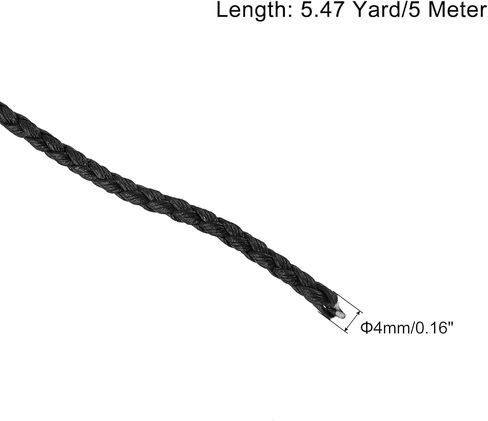 uxcell Leather Cord, 5.47 Yards 4mm Dia PU Braiding Thread String for Purse Handbag Shoelace DIY Crafts Bracelet Making, Black in Saudi Arabia
