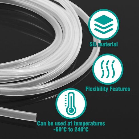 Kemcatui أنابيب السيليكون 6 مم × 10 مم، خرطوم السيليكون المرن الشفاف، أنابيب PVC، أنابيب خرطوم درجة الحرارة العالية من الدرجة الغذائية in Kuwait