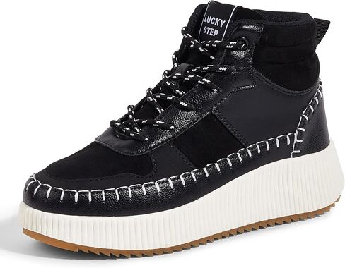 LUCKY STEP Women's Platform High Top Sneakers Fashion Zipper Woven Chunky Ankle Boots Casual Tennis Retro Braided Walking Shoes in Saudi Arabia