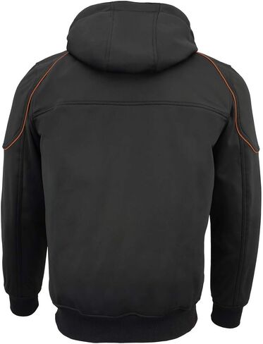 Milwaukee Leather MPM1764 Men's Black Soft Shell Armored Motorcycle Racing Style Jacket with Detachable Hood in Saudi Arabia