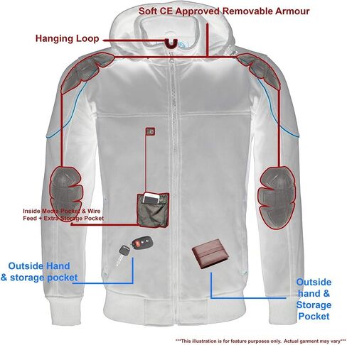 Milwaukee Leather MPM1764 Men's Black Soft Shell Armored Motorcycle Racing Style Jacket with Detachable Hood in Saudi Arabia
