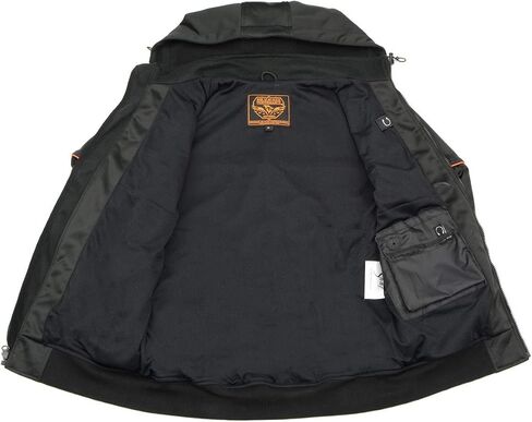 Milwaukee Leather MPM1764 Men's Black Soft Shell Armored Motorcycle Racing Style Jacket with Detachable Hood in Saudi Arabia