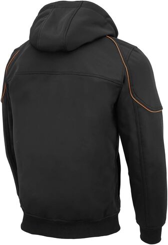 Milwaukee Leather MPM1764 Men's Black Soft Shell Armored Motorcycle Racing Style Jacket with Detachable Hood in Saudi Arabia
