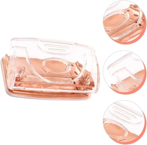 Acrylic Clear 2 Holes Paper Punch Multi- Function Hole Puncher Portable Planner Puncher for Home Office Supply Desktop Accessory (Rose Gold) in Saudi Arabia