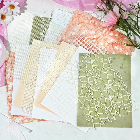 16 Piece of Handmade Scrapbook Paper, Mesh Fabric Mix Junk Journal Papers Scrapbook Supplies for Art Journaling, DIY Paper Craft Supplies, Card Making,Scrapbooking Handicraft Decoration(5.51*3.93inch) in Saudi Arabia