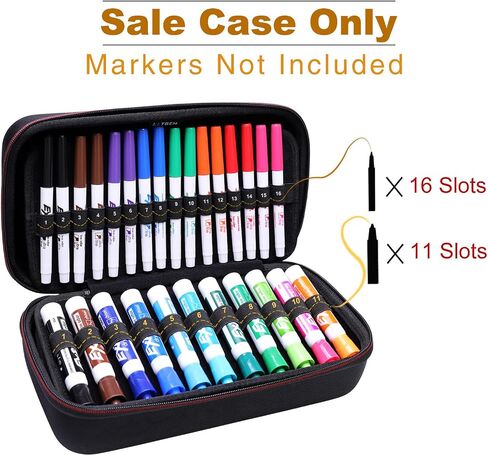 LTGEM Marker Case Storage Organizer 81 Slots Carrying Case for EXPO Dry Erase Markers Pens Brush Pen Coloring Pencils in Saudi Arabia