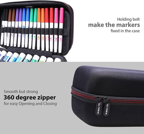 LTGEM Marker Case Storage Organizer 81 Slots Carrying Case for EXPO Dry Erase Markers Pens Brush Pen Coloring Pencils in Saudi Arabia