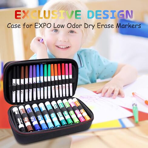 LTGEM Marker Case Storage Organizer 81 Slots Carrying Case for EXPO Dry Erase Markers Pens Brush Pen Coloring Pencils in Saudi Arabia