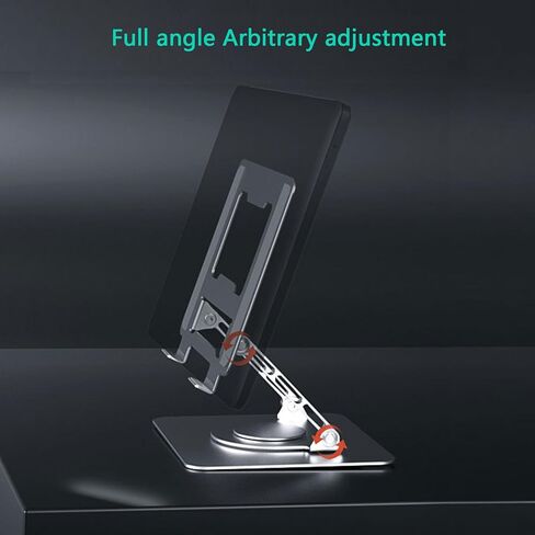 Laptop Stand Aluminum Computer Stand for Desk with 360° Rotating Base Adjustable Height and Angle Ergonomic Designe, Compatible with MacBook, Tablets and All Notebook 7-17" Silver in Saudi Arabia
