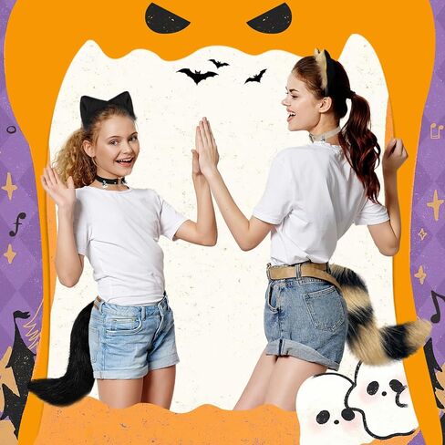 ERHAIYUN آذان القط عقال الذئب الثعلب ذيل الرقبة Chocker مجموعة اليدوية الحيوان تأثيري حلي فو الفراء اكسسوارات الحفلات in Kuwait