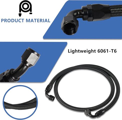 10AN Upgraded Transmission Cooler Line Kit Nylon and Stainless Steel Braided Cooling Hose Fitting Kit Compatible with Chevrolet/GMC 6.6L Duramax (LLY/LBZ/LMM) 2006-2010 Anodized in Saudi Arabia