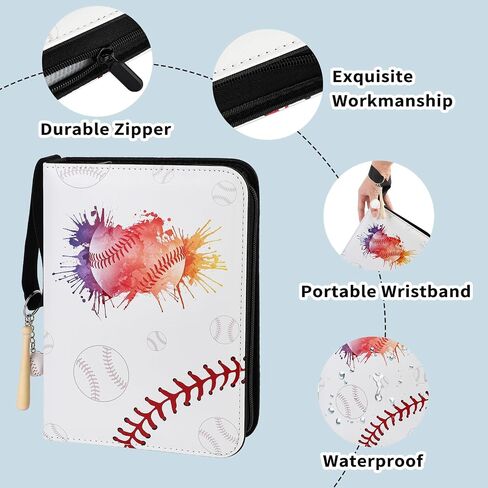SUPERNIGHT Baseball Card Binder, Trading Card Binder with Sleeves 400 Pockets, Sports Card Binder Collectible, 55 Sleeves Card Album Book Protectors Card Storage Organizer in Saudi Arabia