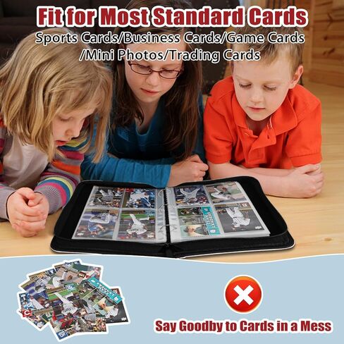 حافظة بطاقات البيسبول SUPERNIGHT، حافظة بطاقات تجارية بأكمام 400 جيب، حافظة بطاقات رياضية قابلة للتجميع، 55 أكمام، منظم تخزين البطاقات in Kuwait