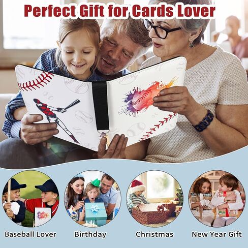 SUPERNIGHT Baseball Card Binder, Trading Card Binder with Sleeves 400 Pockets, Sports Card Binder Collectible, 55 Sleeves Card Album Book Protectors Card Storage Organizer in Saudi Arabia