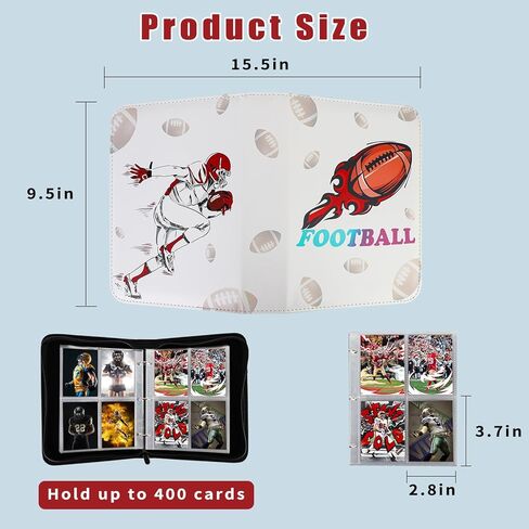 حافظة بطاقات البيسبول SUPERNIGHT، حافظة بطاقات تجارية بأكمام 400 جيب، حافظة بطاقات رياضية قابلة للتجميع، 55 أكمام، منظم تخزين البطاقات in Kuwait