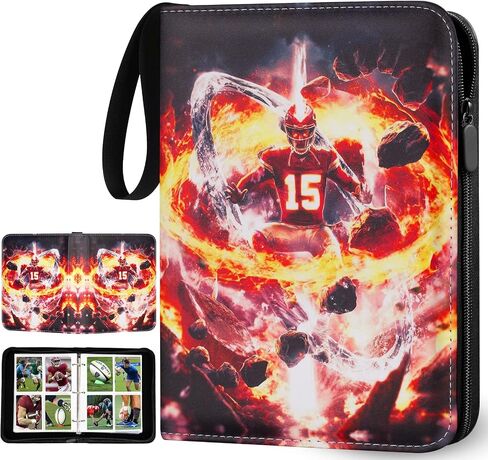 Football Card Binder with Sleeves 400 Pocket, Sports Card binder Compatible with Baseball Card, Basketball Card, Hockey card, Soccer Card, Trading Card Binder for Boys and Girls in Saudi Arabia