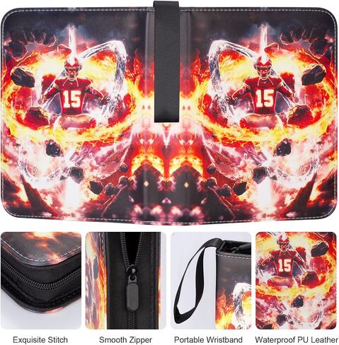Football Card Binder with Sleeves 400 Pocket, Sports Card binder Compatible with Baseball Card, Basketball Card, Hockey card, Soccer Card, Trading Card Binder for Boys and Girls in Saudi Arabia