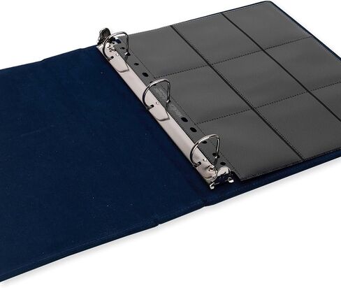 Vault X Premium Exo-Tec 3 Ring TCG Binder for 9 Pocket Trading Card Pages - 30+ Page Capacity Easy Open 3 D-Ring Clip Binder for TCG CCG Photo Cards (Slim, Blue) in Kuwait