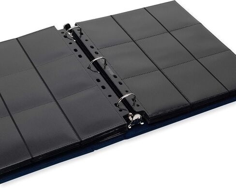 Vault X Premium Exo-Tec 3 Ring TCG Binder for 9 Pocket Trading Card Pages - 30+ Page Capacity Easy Open 3 D-Ring Clip Binder for TCG CCG Photo Cards (Slim, Blue) in Kuwait