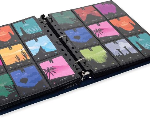 Vault X Premium Exo-Tec 3 Ring TCG Binder for 9 Pocket Trading Card Pages - 30+ Page Capacity Easy Open 3 D-Ring Clip Binder for TCG CCG Photo Cards (Slim, Blue) in Kuwait