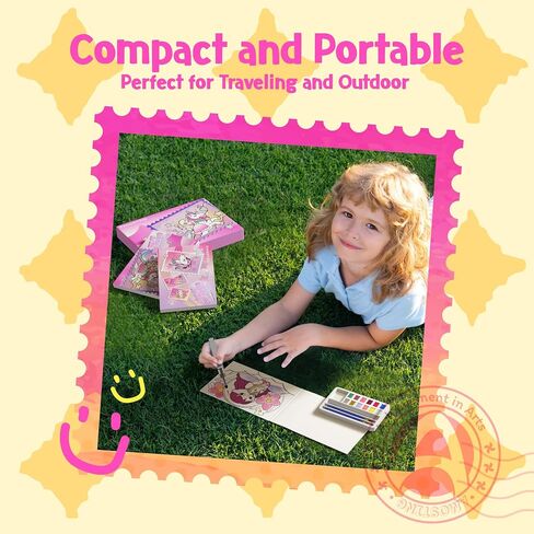 Paint with Water Coloring Books for Kids, 3PCS Watercolor Paint Books Sets, 32 Unicorn Pages Total, Arts and Crafts for Kids Ages 4-6-8-12 with 3 Paint Brushes and 3 Coloring Activity Books (unicorn) in Saudi Arabia