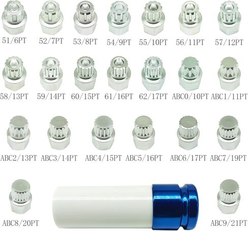 JEUCLEL 23PCS Wheel Locking Nut Key Kit Compatible with VW Volkswagen Audi VAG, Wheel Lock Nut Socket Adapter Set, Wheel Anti-Theft Lug Nut Removal Tool, Anti-Theft Screw Remover in Saudi Arabia