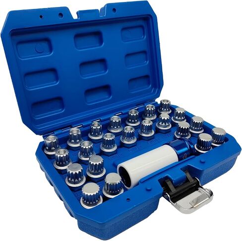 JEUCLEL 23PCS Wheel Locking Nut Key Kit Compatible with VW Volkswagen Audi VAG, Wheel Lock Nut Socket Adapter Set, Wheel Anti-Theft Lug Nut Removal Tool, Anti-Theft Screw Remover in Saudi Arabia