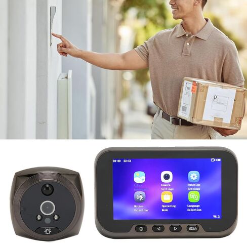 Video Intercom System, 3.5 Inch Doorbell, 1080P HD Color Night Vision Video Doorbell Camera with Monitor, Human Detection, HD Camera for Villa Office Apartment in Saudi Arabia