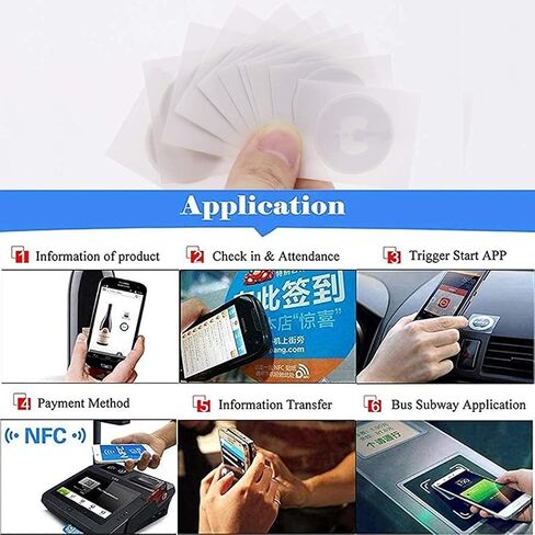 20 PCS BABIQT NFC Tags RFID Sticker MIFARE Classic 1K S50, Smart NFC Tag RFID ISO 14443A 13.56 MHz Mifare MF1 NFC Stickers Self-Adhesive 1 inch Round in Saudi Arabia
