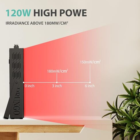Red Light Therapy Device,RL-100, PrunGo 120W Red Light Therapy Device Panel with Adjustable Stand, 660nm 850nm Red Light Therapy (Blue) in Saudi Arabia