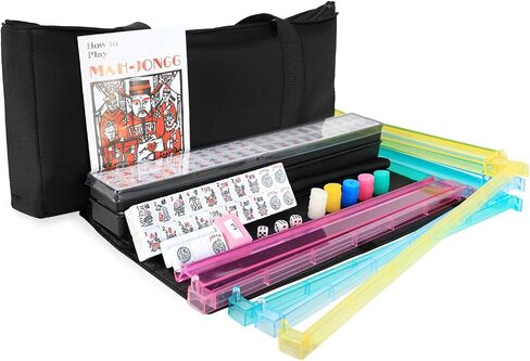 ORIENTOOLS American Mahjong Game Set with a Carrying Travel Bag, 166 Premium White Tiles, 4 All-in-One Rack/Pushers in Saudi Arabia