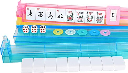 ORIENTOOLS American Mahjong Game Set with a Carrying Travel Bag, 166 Premium White Tiles, 4 All-in-One Rack/Pushers in Saudi Arabia