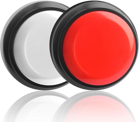 Recordable Button, Sound Button Record Talking Button Answer Buzzers Funny Buttons Record Your Own Words with 30s Voice Recording Time Also Used for Dog Training - Red and Black (Battery Included) in Saudi Arabia