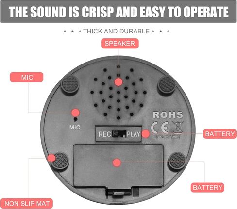 Recordable Button, Sound Button Record Talking Button Answer Buzzers Funny Buttons Record Your Own Words with 30s Voice Recording Time Also Used for Dog Training - Red and Black (Battery Included) in Saudi Arabia