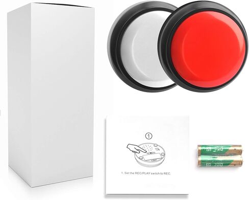 Recordable Button, Sound Button Record Talking Button Answer Buzzers Funny Buttons Record Your Own Words with 30s Voice Recording Time Also Used for Dog Training - Red and Black (Battery Included) in Saudi Arabia