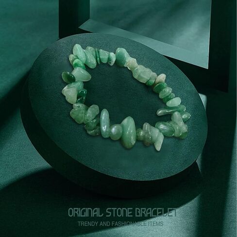 Natural Raw Gemstone Bracelets, Natural Crystal Chip Bead Bracelet, Healing Stone Beaded Bracelets for Women Men Girls Gifts (Tiger's Eye) in Kuwait