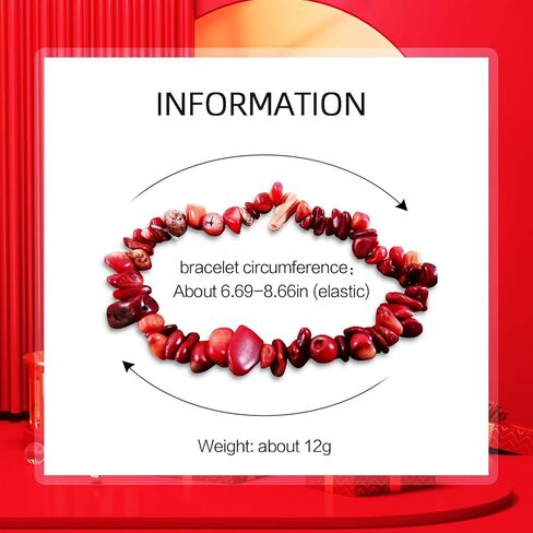 Natural Raw Gemstone Bracelets, Natural Crystal Chip Bead Bracelet, Healing Stone Beaded Bracelets for Women Men Girls Gifts (Tiger's Eye) in Kuwait