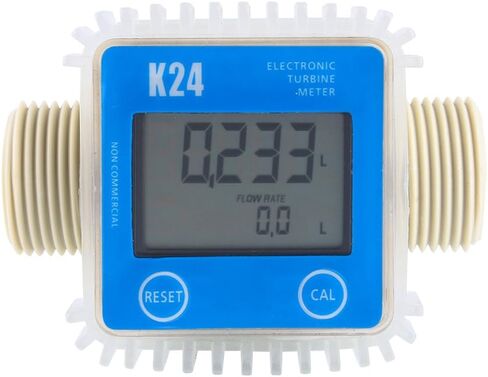 Turbine Meter, Professional K24 LCD Electrical Turbine Digital Gas Flow Meter Widely Used for Industrial Chemicals Liquid Water,Length 103MM in Saudi Arabia