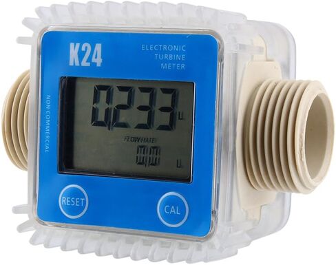 Turbine Meter, Professional K24 LCD Electrical Turbine Digital Gas Flow Meter Widely Used for Industrial Chemicals Liquid Water,Length 103MM in Saudi Arabia