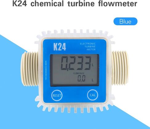 Turbine Meter, Professional K24 LCD Electrical Turbine Digital Gas Flow Meter Widely Used for Industrial Chemicals Liquid Water,Length 103MM in Saudi Arabia
